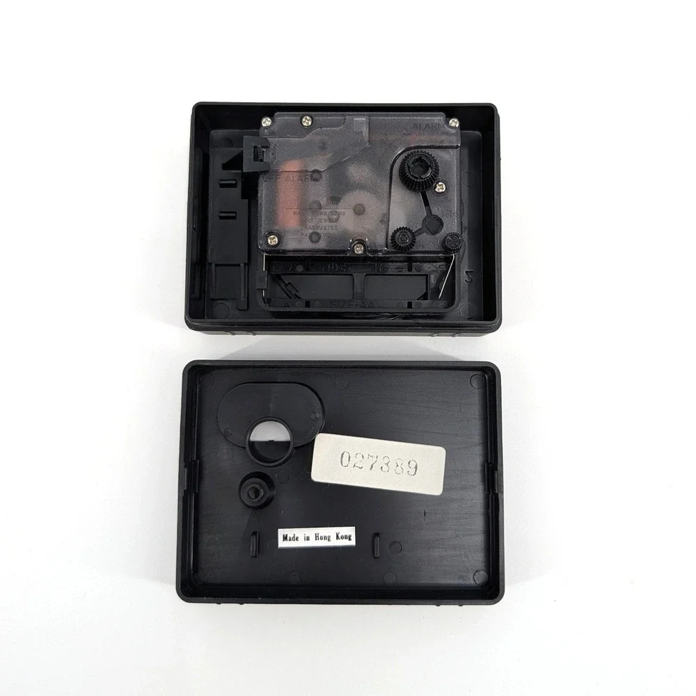 1970s Pierre Cardin Alarm Clock Black‎ Quartz Analog Vintage Minimalist 3.25